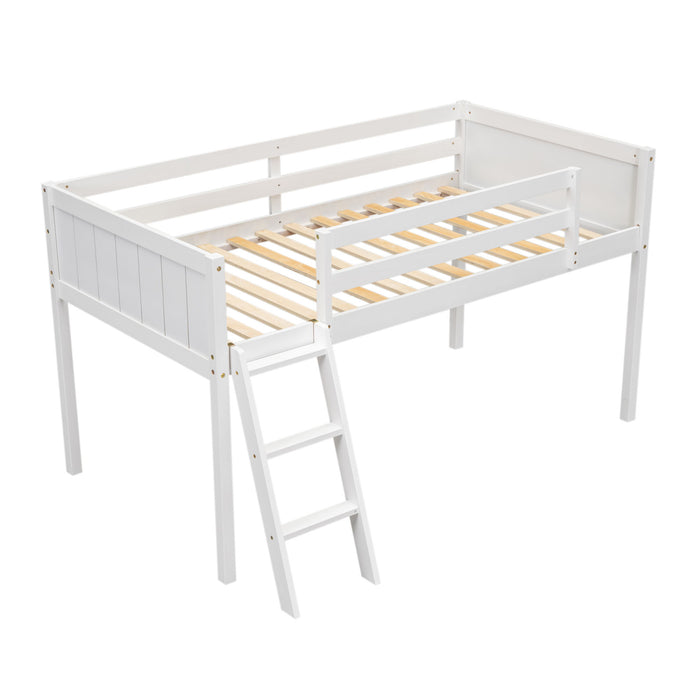 Low Loft Bed With Adjustable Ladder