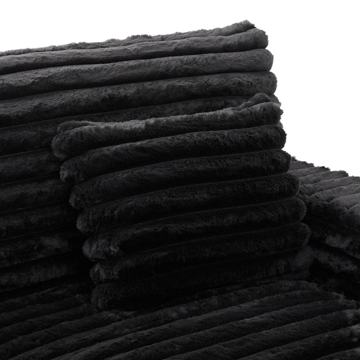 Plush Oversized Double Chaise Lounge Sofa Bed With USB Ports And Cup Holders