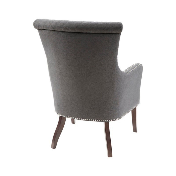 Heston - Accent Chair With Quilted Back And Nailheads - Gray