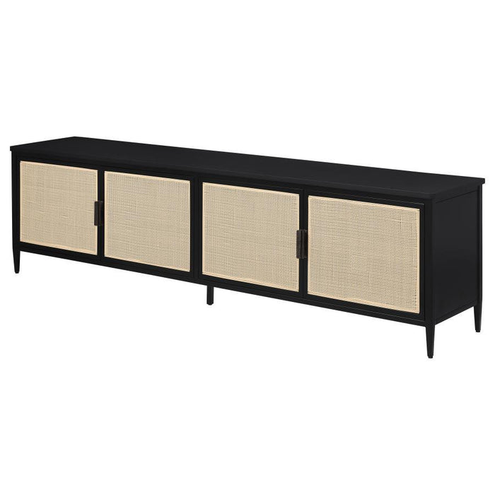Amherst - 78" 4-Door Metal TV Stand Media Console - Black
