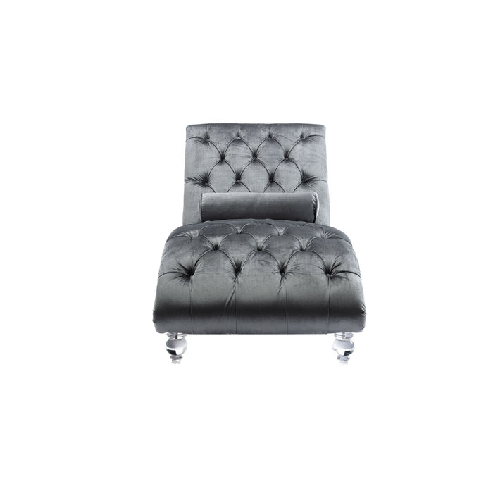 Velvet Chaise Lounge Indoor, Button Tufted Upholstered Chaise Lounge Chair With Pillow