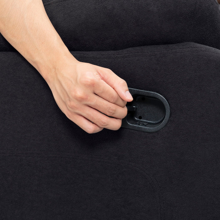 3 Seat Manual Reclining Sofa With Deep Recline - Black