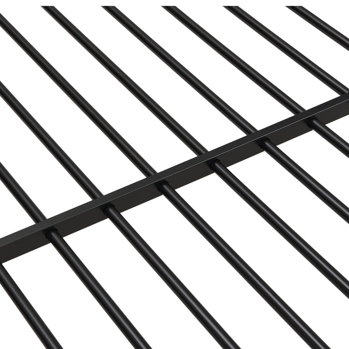 Modern Metal Bunk Bed, Full Over Full, No Box Spring Needed - Black