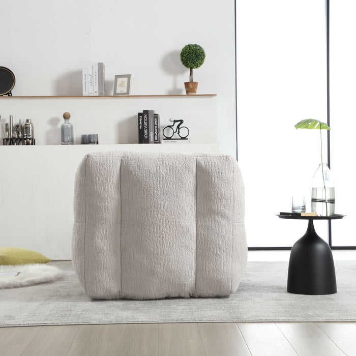 Modern Indoor Fluffy Bean Bag Chair With Memory Foam And Ottoman, Super Soft