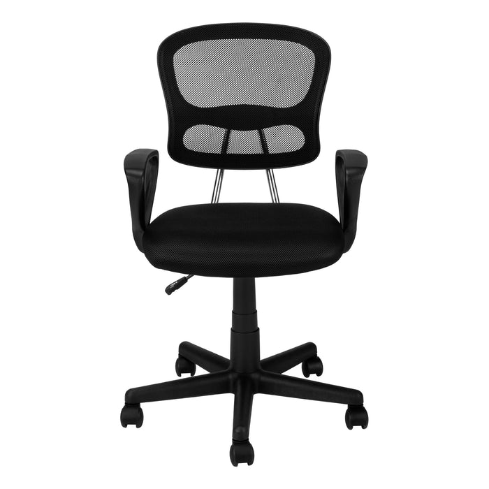 Office Chair, Adjustable Height, Swivel, Ergonomic, Armrests, Mesh, Contemporary / Modern - Black