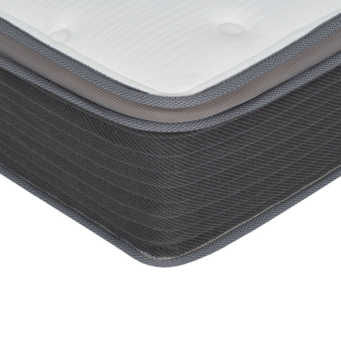 12'' Queen Size Hybrid Mattress In A Box, Plush Gel Memory Foam Mattress Top With Pocket Coil Base - Gray / White