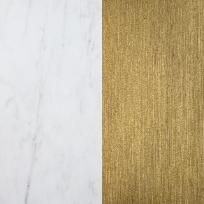 Ambrose - Round Marble Top Dining Table - Brushed Gold