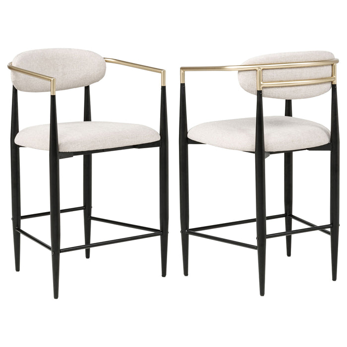Tina Fabric Upholstered Counter Chair Beige (Set of 2)