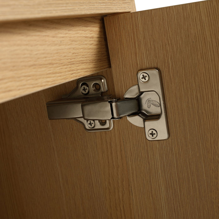 Modern Bathroom Vanity With Ceramic Sink, Freestanding Cabinet, Soft Closing Doors