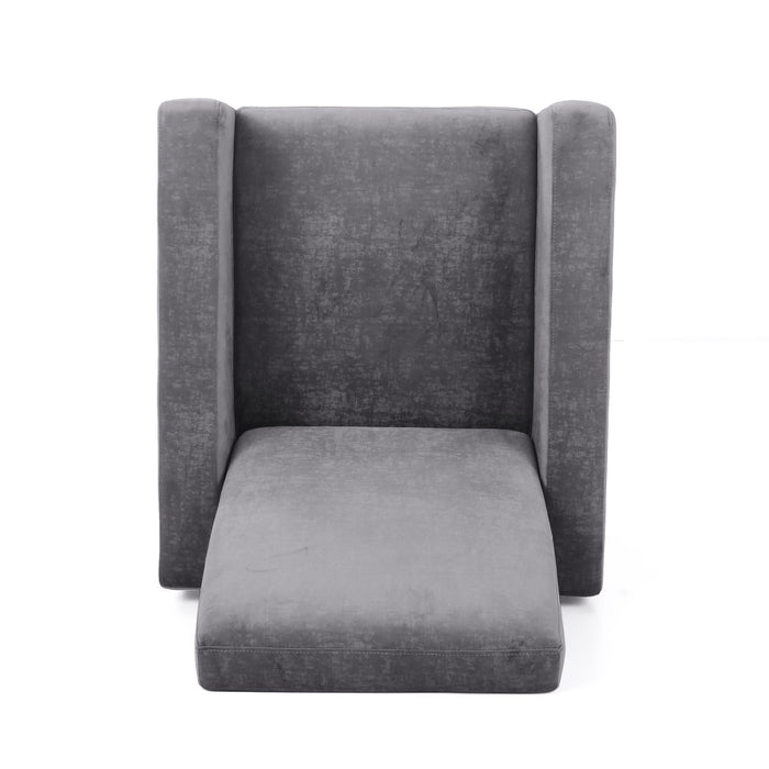 Bolt - Upholstered Recliner Chair With Stainless Steel Base - Gray / Chrome