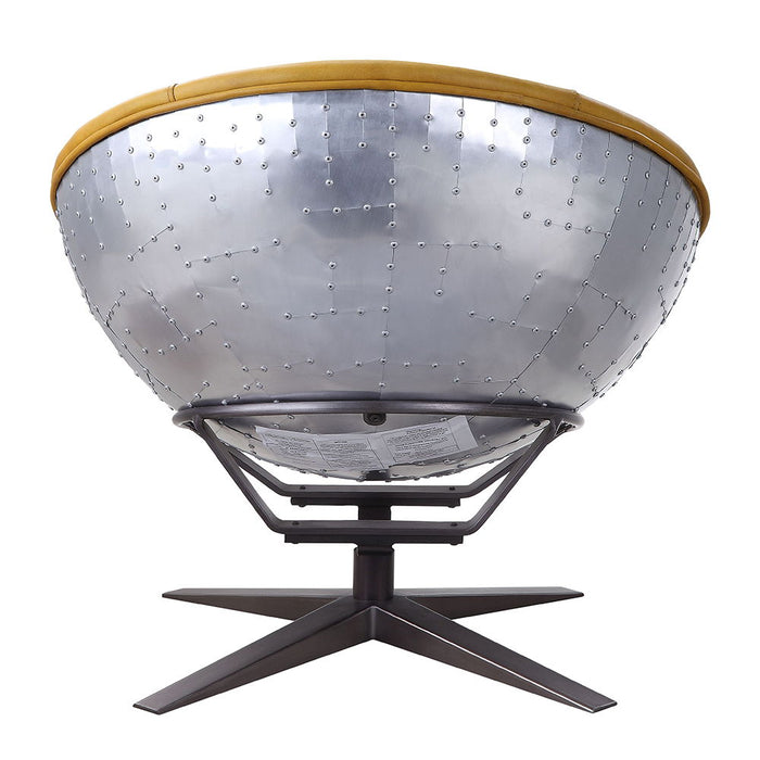 Brancaster - Accent Chair - Turmeric Top Grain Leather & Aluminum