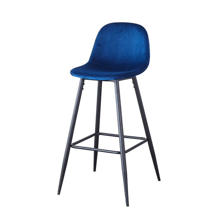 Velvet Barstool With Back (Set of 2)