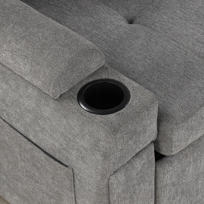 Convertible L Shaped Sofa Couch With Storage, Cup Holders, USB Ports