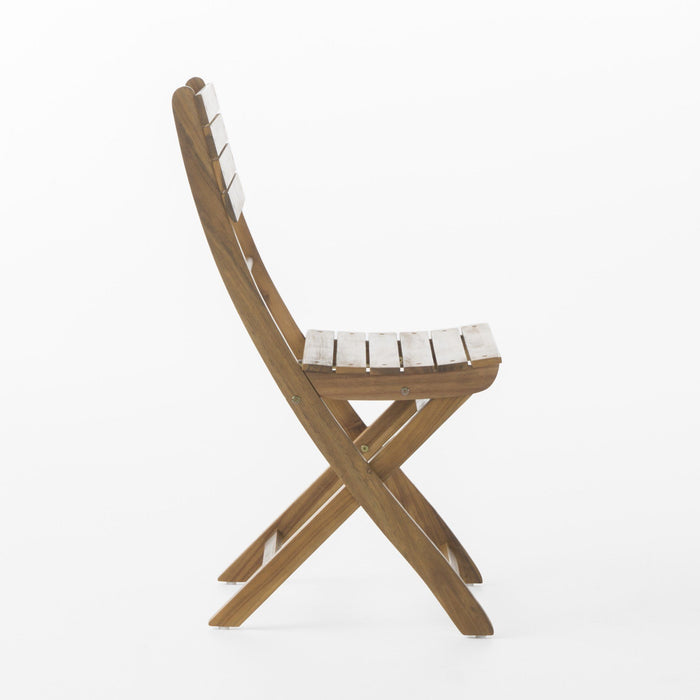 Natural 5 Piece Wood Outdoor Patio Dining Set - Natural Stained