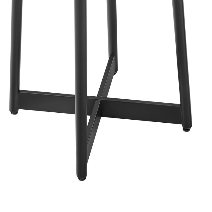Ranlo - Round Accent Table With Geometric Legs - Black