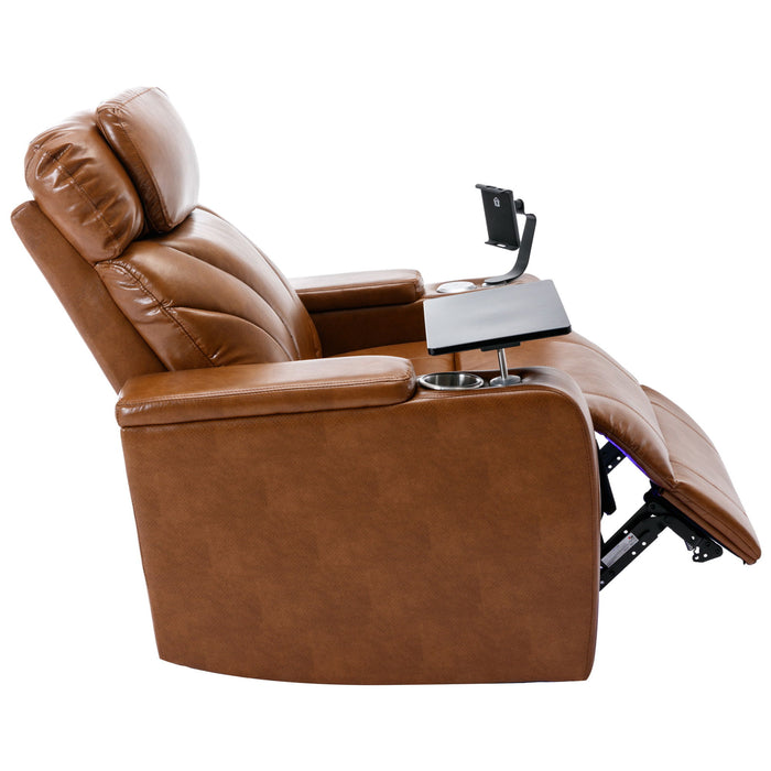 Power Motion Recliner Electric Power Recliner With USB Charging Port, Hidden Arm Storage, Convenient Cup Holder And Bluetooth Speaker