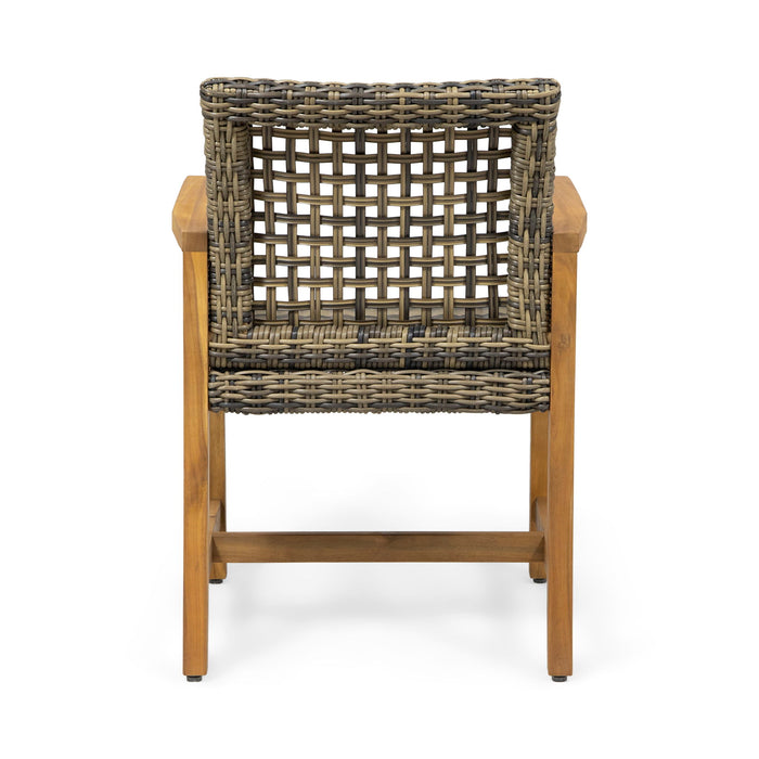 Outdoor Dining Chair Acacia Wood Frame (Set of 2)