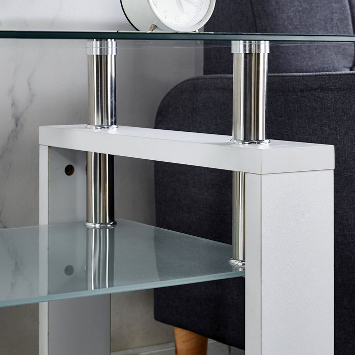 Clear Glass Top Side Table, Modern Design For Home