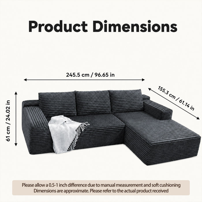 Modern L-Shaped Sectional Sofa With Left Facing Chaise