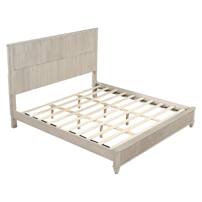 Platform Bed Frame With Tall Headboard