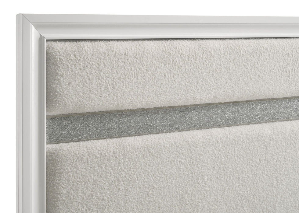 Miranda 54-inch Upholstered California King Panel Bed White