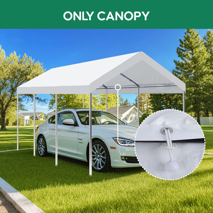 car tent cover 10 X 20 Ft Carport Canopy Cover Replacement Heavy Duty Waterproof Fabric With 36 Bungee Cords UV & Tear Resistant (Cover Only)