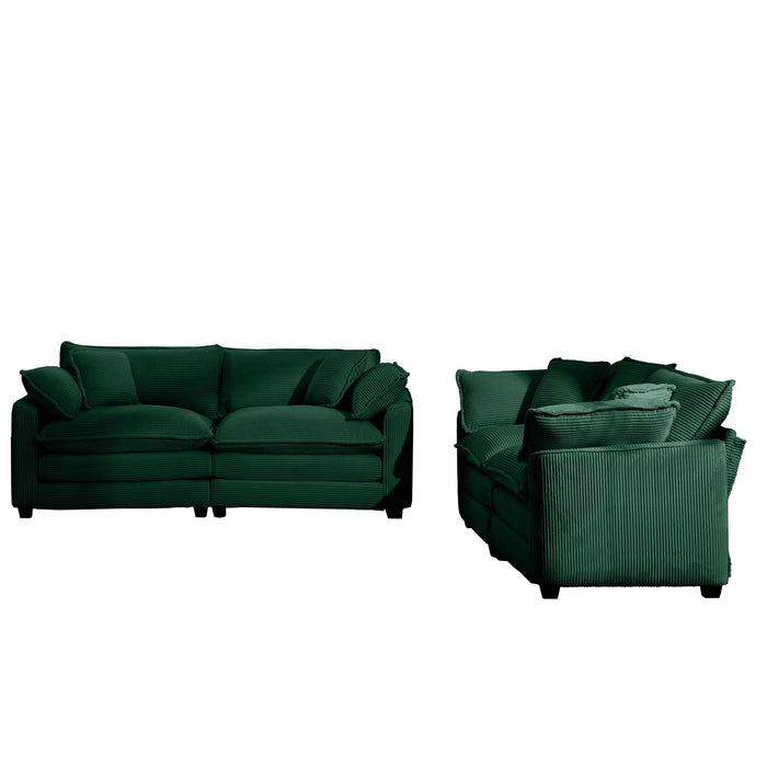 Elegant Corduroy Oversized Sectional Sofa Set With Deep Seats And Flexible Layout