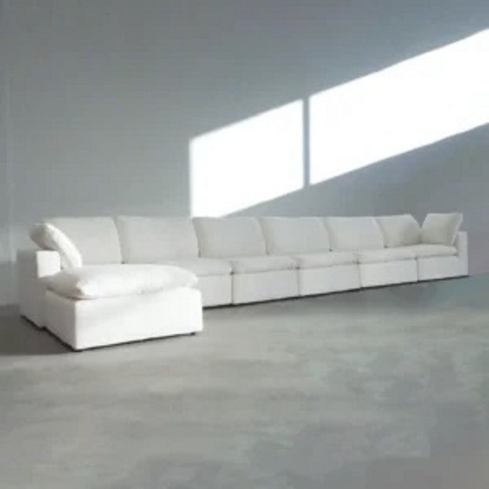 Modern 17" Petite Size Ottoman, Premium Fabric Upholstered Living Room Cube Shape Ottoman With Plush Seat Cushion, White