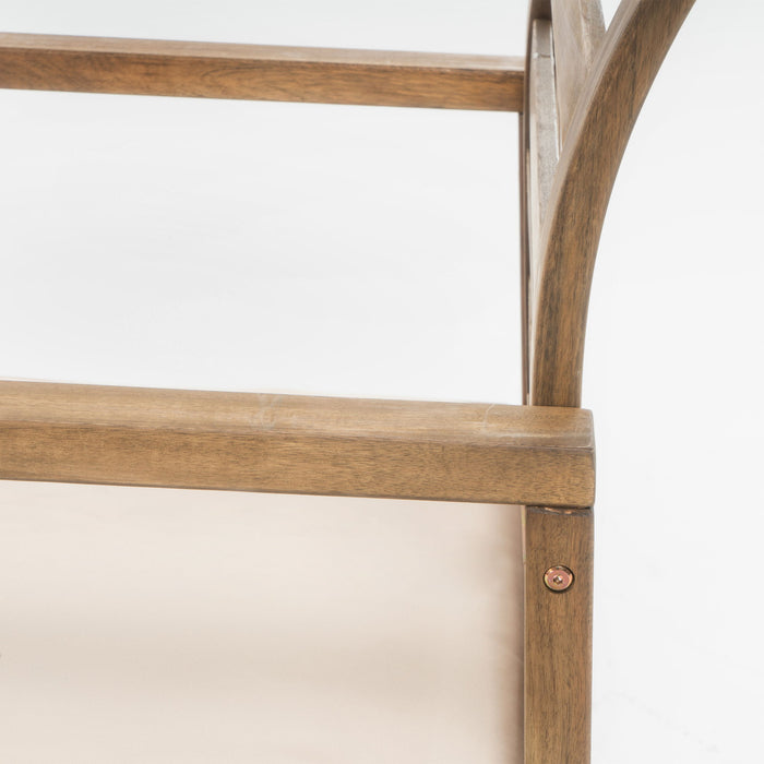 Outdoor Acacia Wood Club Chairs, 2 Pieces Set - Natural Stained / White