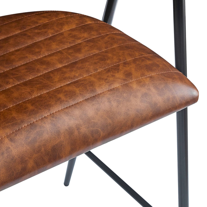 Counter Stools (Set of 2), Upholstered Counter Stools With Iron Frame, Backrest, Footrest, Arm Counter Stools For Home Bar, Kitchen Counter - Brown