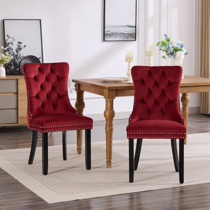 Classic Velvet Dining Chairs, High-End Tufted Solid Wood