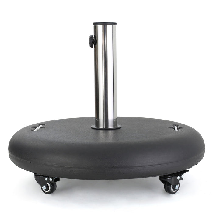 Wheelie - Round Umbrella Base With Stainless Steel Holder