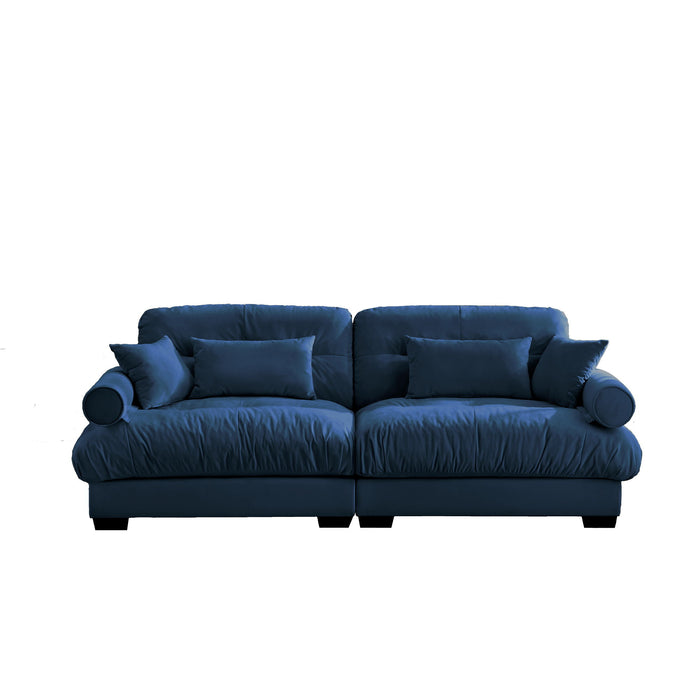 Modern Oversize Sofa With Cloud Like Comfort, Featuring Waist And Throw Pillows