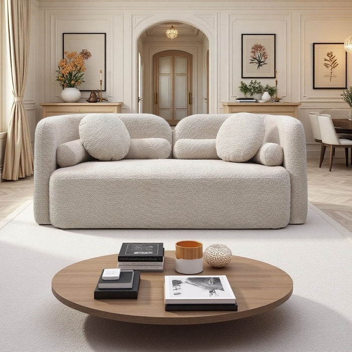 2 Seater Sofa Couch For Living Room - Light Beige