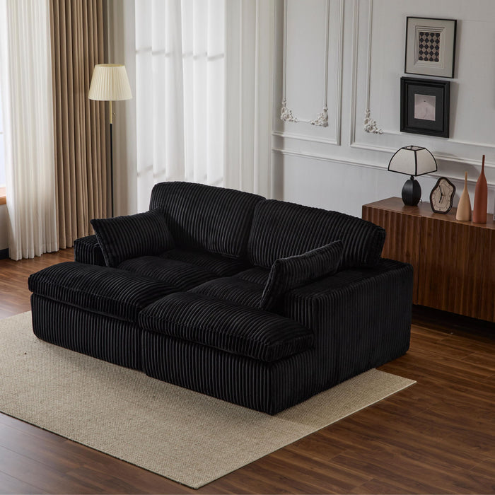 Double Chaise Lounge Chair, Oversized Upholstered Sleeper Cloud Couch