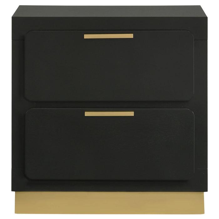 Modern Luxury Nightstand With 2 Drawer Storage