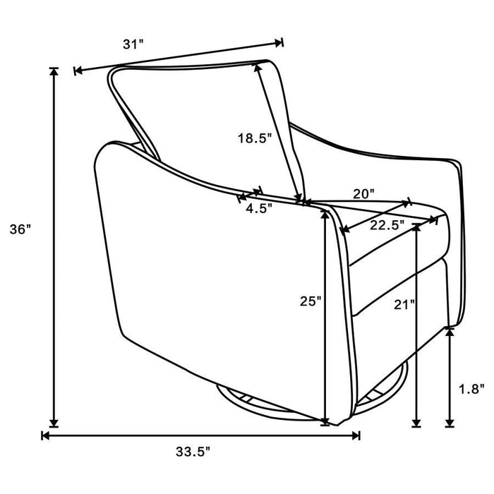 Madia - Upholstered Sloped Arm Swivel Glider Chair