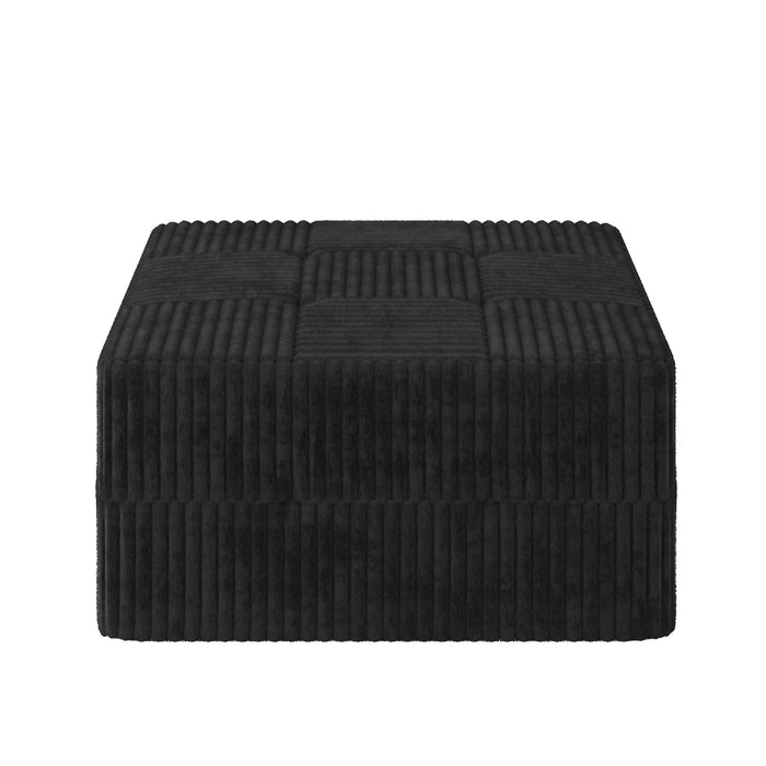 Modern Minimalist L Shape Modular Sectional Sofa, Sleeper Corduroy Couch