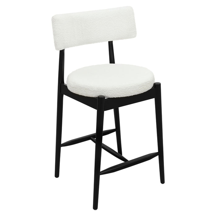 Mid Century Modern Counter Stools, Fabric Upholstered Chairs