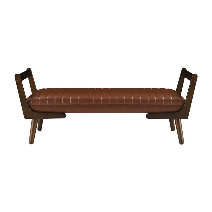 Mid-Century Bench With Wood Legs
