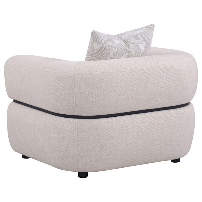 Jeanette - Fabric Upholstered Round Arm Accent Chair - Beige