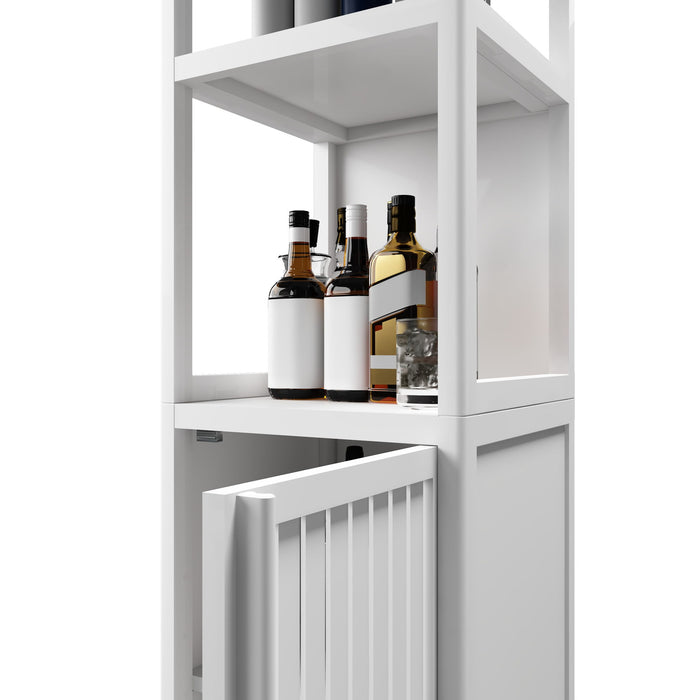Storage Cabinet With Tall Linen Tower, Multifunctional For Bathroom