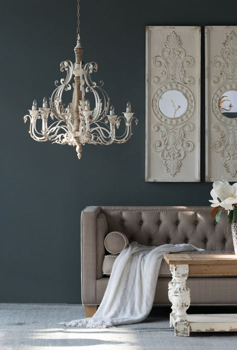 Large Wooden Wall Art Panels With Distressed Round Mirror Accents (Set of 2) - White