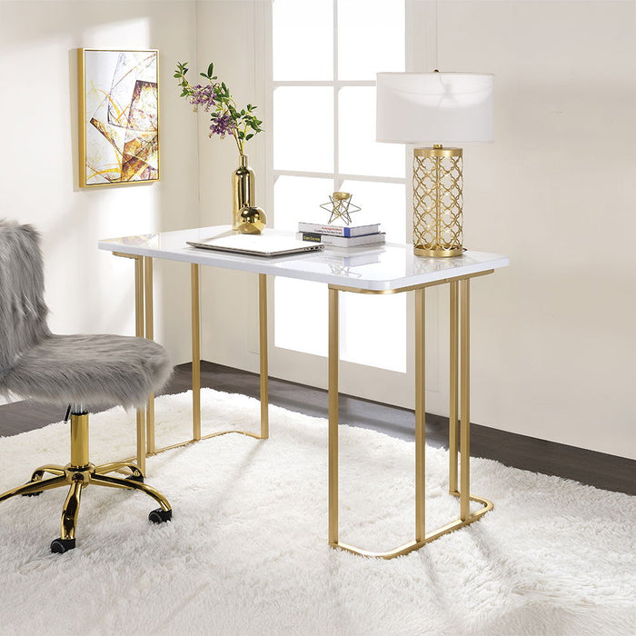 Estie - Writing Desk Same Ac00902) - White & Gold