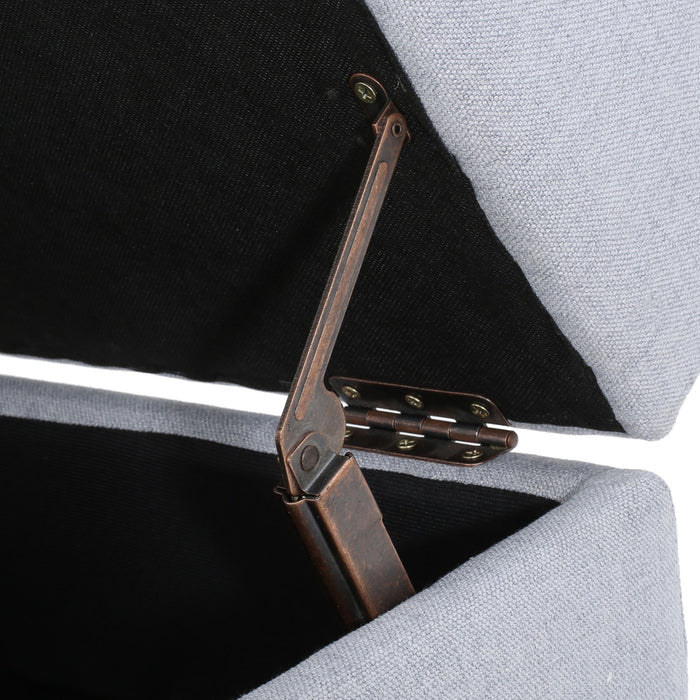 Storage Ottoman With Birch Wood Legs And Cushioned Top For Comfort