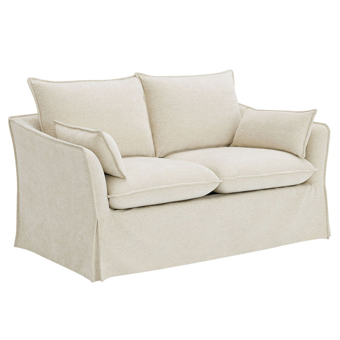 Shane - Loveseat With 2 Pillows - Beige Linen