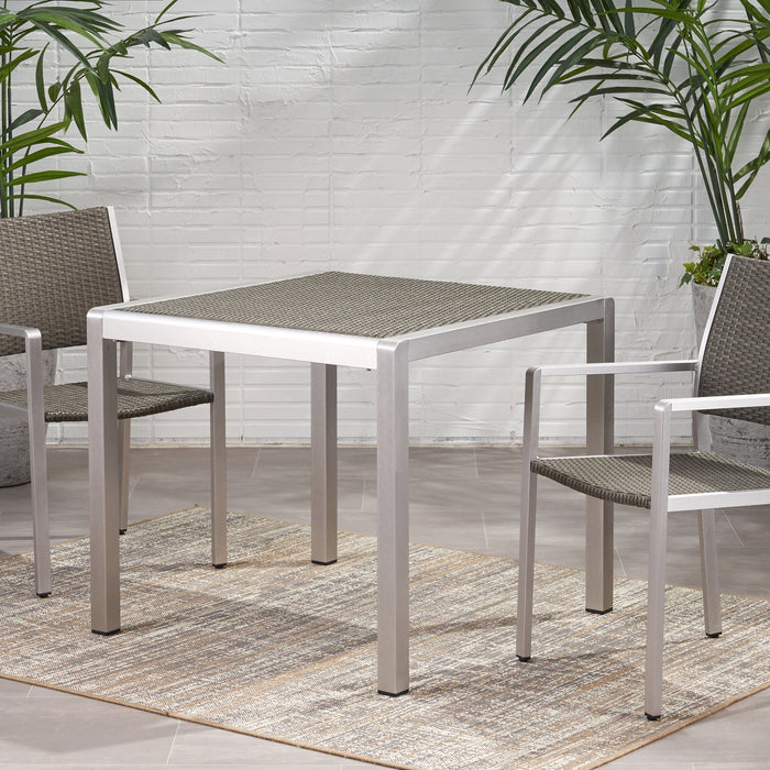 Outdoor Square Dining Table With Aluminum Frame