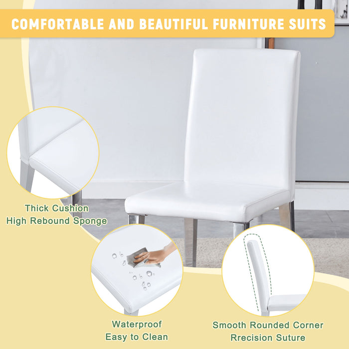 Elegant Upholstered Chairs & Metal Legs