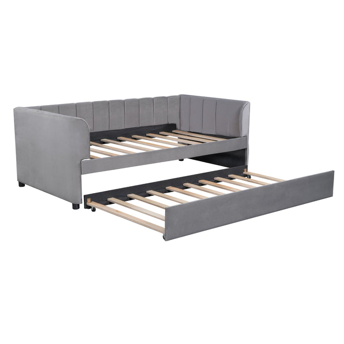 Upholstered Daybed With Ergonomic Design Backrest