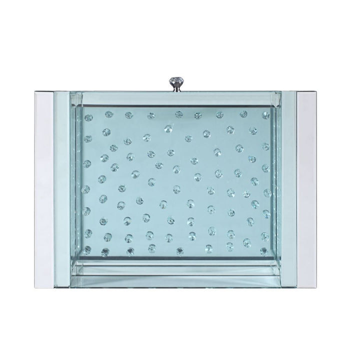 Nysa - 20" X 14" Accent Table - Mirrored & Faux Crystals